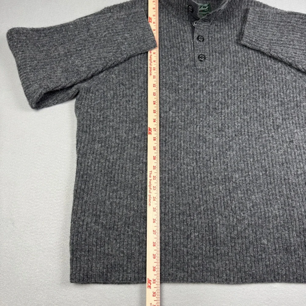 Woolrich‎ Mens Gray 100% Wool Ribbed Quarter Button Mock Neck Sweater XXL 9020